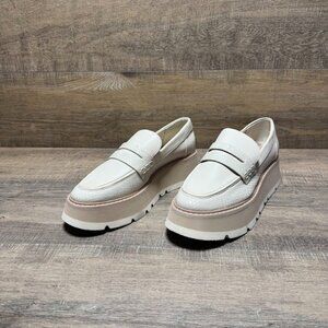 Dolce Vita Tieko Ivory Cream Platform Lug Sole Loafer Women's Size 9.5
